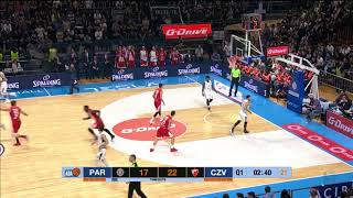 Mathias Lessort and the MONSTER DUNK Partizan NIS  Crvena zvezda mts 6112017 [upl. by Gladwin]