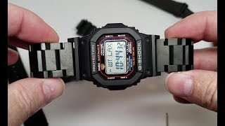 How to replace strap band on Casio GShock Watch GWM5610 using JaysAndKays Metal Adapters [upl. by Anelleh730]