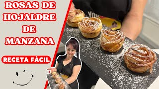 ROSAS DE HOJALDRE DE MANZANA MUY POCOS INGREDIENTES amp FÁCIL [upl. by Sokin]