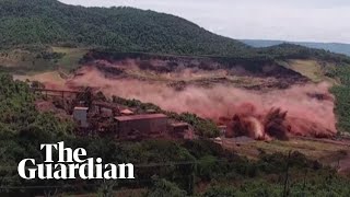 Terrifying moment of Brazil dam collapse caught on camera [upl. by Kone]