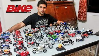 My Motorcycle Scale Model collection  Dream Garage  MotoGP machines Sbks  Tourers amp Dirt bikes [upl. by Ahsotan]