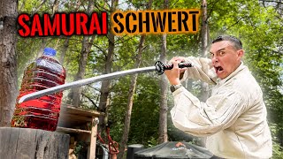 Ein echtes SamuraiSchwert Wie effektiv ist es Schwerttest Teil 2  Survival Mattin [upl. by Morgan]