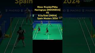 Rinov RivaldyPitha Haningtyas INDONESIA VS BSuSiski INDIA Spain Masters 2024 badminton [upl. by Fawcette262]