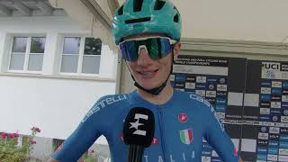 Giulio Pellizzari  Interview at the start  World Championships U23 Road Race Zürich 2024 [upl. by Atwahs]