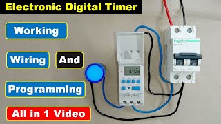 Everything about Digital timer Setting Working And wiring  timer switch  Electrical Technician [upl. by Ydollem802]