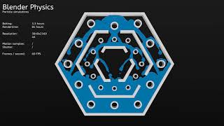 4K 60 FPS Particle fluid simulation  Hexagon blender 18 [upl. by Alyled684]