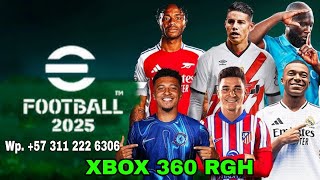 Efootball Pes 2025 para Xbox 360 con Rgh  Fichajes 2025  Kits 2025  Balones 2025  Menú 2025 [upl. by Aihsakal]