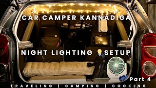 Car camping LIGHT💡setup  worlds tiny caravan  overlanding in Chevrolet beat carcamperkannadiga [upl. by Arvid356]