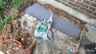 Installing Concrete Pavers Between Sidewalk and House Foundation [upl. by Nerrak]