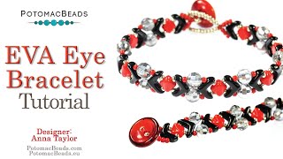 EVA Eye Bracelet  DIY Jewelry Making Tutorial by PotomacBeads [upl. by Hashim562]