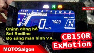 Đồng hồ Honda CB150R Exmotion hướng dẫn sử dụng cài đặt [upl. by Haliak]