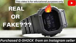 Buying a GShock DW 5600BB Watch Copy on Instagram quotREAL OR FAKEquot Casio GShock DW 5600BB unboxing [upl. by Joletta633]