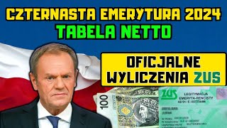 Czternasta emerytura 2024  tabela netto Oto oficjalne wyliczenia ZUS  tyle dostaniesz we wrześniu [upl. by Suravart18]