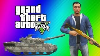 GTA 5 Online Funny Moments Gameplay  Police Station Tank Launch Glitch Wildcat Poop Deep Snow [upl. by Fellows739]