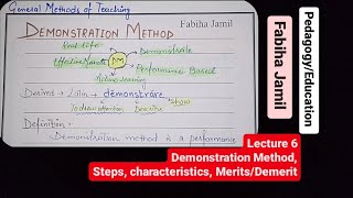 Lec6 What is the Demonstration Method Its Characteristics Steps Merits and Demerits [upl. by Bunce222]