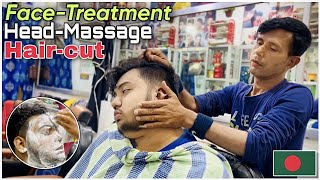 ASMR Complete Barber Service💈Asmr HaircutBeard trim Face treatment Head amp Upper Body Massage [upl. by Marline]