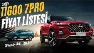 Chery TIGGO7 PRO güncel fiyat listesi donanım özellikler [upl. by Adaha]