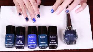 Chanel Blue Rhythm 2015 Vibrato amp Fortissimo Nail Vernis Polish Review [upl. by Tomasine]