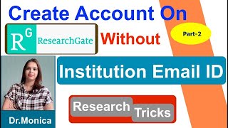 How to create ResearchGate account without institutional ID  Part 2 [upl. by Leibarg]