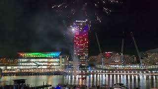 Diwali celebration fireworks Darling Harbour Waterfront Sydney [upl. by Sialac]