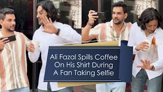 Ali Fazal Spills Coffee On His Shirt While A Fan Taking Selfie  Ali Fazal New Films [upl. by Utter]