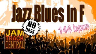 Jazz Blues In F no bass  Backing Track for Bass Players  Key F  144 bpm [upl. by Laing]