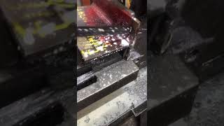 CUTTING FILLET FRACTURE FROM TWO WELDED CARBON STEEL PLATES IN THE MECHANICAL WORKSHOP [upl. by Ennahtebazile982]