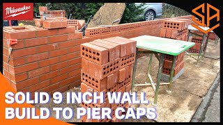 BUILDING A 9quot GARDEN WALL FROM DIG OUT TO PIER CAPS PT 2 [upl. by Ciprian]