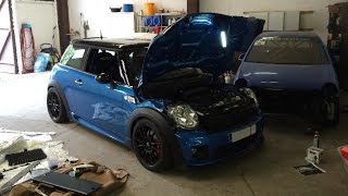 Mini R56 JCW quotfull pullquot topspeed test  271kmh  169mph  after last ECU update [upl. by Kristianson]