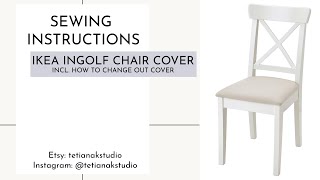 Ikea Ingolf Chair Cushion Cover Sewing and Replacement Instructions  Tetiana K Studio [upl. by Jp274]