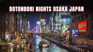 FAMOUS Dotonbori Street Area in Osaka Japan on a Rainy Night  Japan Must Visit Destination [upl. by Nosmoht]