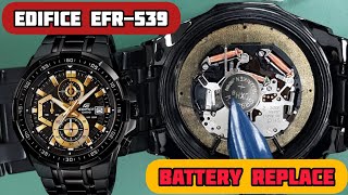 Casio Edifice EFR539 Watch Battery Replacement  SolimBD [upl. by Ailhad62]