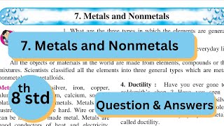 Exercise class 8 science chapter 7 metals and nonmetals  metals and nonmetals I [upl. by Maire962]