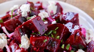 How To Make Greek Beet Salad  Roasted Beet Salad with Feta Olive Oil and Oregano [upl. by Keir62]