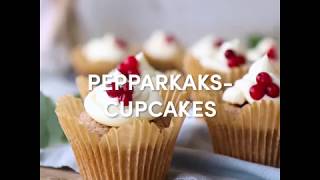 Pepparkakscupcakes med lingon och frosting i samarbete med Philadelphia [upl. by Barlow]