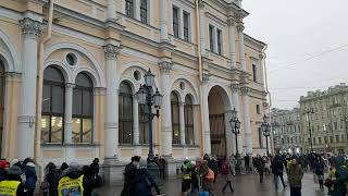 Moskovsky railway station St Petersburg January 6 2020  FREE VIDEO [upl. by Atillertse]