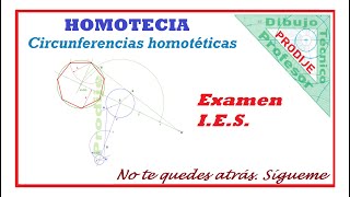 Homotecia EXAMEN IES 22  CIRCUNFERENCIA HOMOTÉTICA A OTRA Dibujo técnico [upl. by Charlotte395]