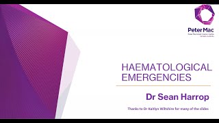 2024 ASSH Webinar 1 Haematological Emergencies [upl. by Arreik321]