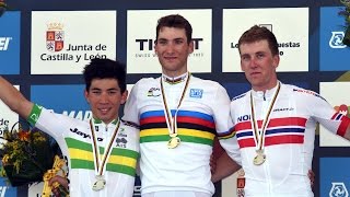 Under 23 Mens Road Race Highlights  2014 Road World Championships Ponferrada Spain [upl. by Toomin]