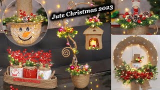 5 Diy Jute craft christmas decorations ideas at home 20232024 🎄☃️🎄 [upl. by Anilatac]