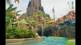 Full Lazy River Volcano Bay Tunnel POV Water Park Orlando Florida cavern cave pool lights [upl. by Divod]