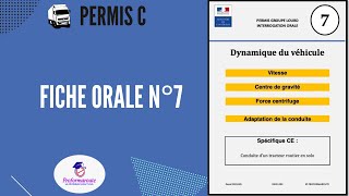 Fiche orale n°7  Dynamique du véhicule  Permis C [upl. by Secrest]