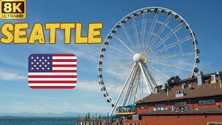 【8K】Seattle Seattle Waterfront Walk  The Seattle Great Wheel [upl. by Namqul]