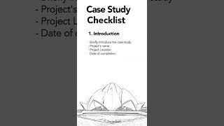 Case Study Checklist architecture archistudent casestudy [upl. by Harrad345]