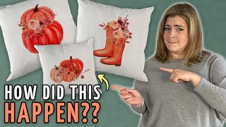 How to Sublimate a Pillow Cover  DIY Fall Throw Pillows  Sublimation for Beginners [upl. by Renard]