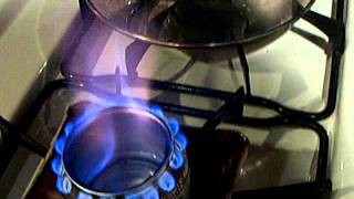 Soda Can Stove burning denatured alcohol [upl. by Alul717]