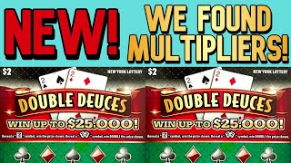 DOUBLE DEUCES We have Multipliers New 2 Scratch Off Ticket  New York Lottery Gameplay [upl. by Reham406]