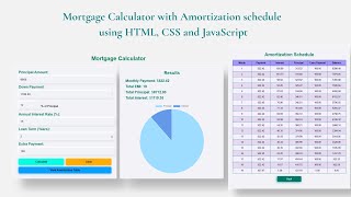 How to make Responsive Mortgage Calculator using HTML CSS and JavaScript [upl. by Montford]