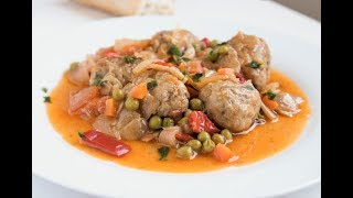 Cómo hacer albóndigas a la jardinera en salsa [upl. by Efioa]