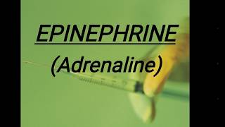 EPINEPHRINE Adrenaline [upl. by Leunas458]